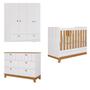 Imagem de Conjunto Quarto de Bebê 1 Berço 1 Cômoda 6 Gavetas 1 Guarda Roupas 4 Portas 4 Gavetas Chantilly