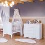 Imagem de Conjunto Quarto de Bebe com Berço e Comoda com Sapateira 100% MDF Harmonia Encanto Permóbili Baby Branco