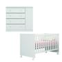 Imagem de Conjunto Quarto de Bebê Cômoda Sapateira Helena e Berço 1344 com Rodízios Branco Phoenix Qmovi