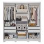 Imagem de Conjunto Quarto de Casal 1 Guarda Roupa com Espelho Buzios 1 Cabeceira Extensível Mila