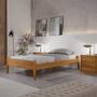 Imagem de Conjunto Quarto de Solteiro Madeira Maciça Cama sem Cabeceira e Cômoda 5 Gavetas com Sapateira
