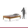 Imagem de Conjunto Quarto de Solteiro Madeira Maciça Cama sem Cabeceira e Cômoda 5 Gavetas com Sapateira