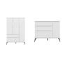 Imagem de Conjunto Quarto Infantil com Guarda-roupa 3 Portas e Cômoda com Sapateira Melinda 100% Mdf Branco