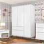 Imagem de Conjunto Quarto Infantil com Guarda-roupa 3 Portas e Cômoda com Sapateira Melinda 100% Mdf Branco