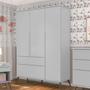 Imagem de Conjunto Quarto Infantil com Guarda-roupa 3 Portas e Cômoda com Sapateira Melinda 100% Mdf Cinza