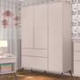 Imagem de Conjunto Quarto Infantil com Guarda-roupa 3 Portas e Cômoda com Sapateira Melinda 100% Mdf Rosa