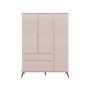 Imagem de Conjunto Quarto Infantil com Guarda-roupa 3 Portas e Cômoda com Sapateira Melinda 100% Mdf Rosa