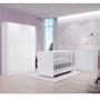 Imagem de Conjunto Quarto Infantil com Guarda Roupa 4 Portas, Cômoda e Berço com rodízios