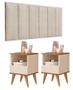 Imagem de Conjunto Quarto Mesas De Cabeceira Pix Com Painel de Cabeceira De Cama 1,60 Off white/Freijó ENVIA SOMENTE 01 KIT