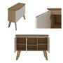 Imagem de Conjunto Rack Lumina, Mesa De Centro Lucca e Buffet Oásis Artely Cor Pinho com Off White