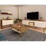 Imagem de Conjunto Rack Lumina, Mesa De Centro Lucca e Buffet Oásis Artely Cor Pinho com Off White