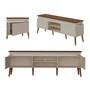 Imagem de Conjunto Rack Lumina, Mesa De Centro Lucca e Buffet Oásis Artely Cor Pinho com Off White
