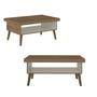 Imagem de Conjunto Rack Lumina, Mesa De Centro Lucca e Buffet Oásis Artely Cor Pinho com Off White