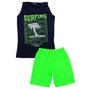 Imagem de Conjunto Regata Azul Marinho Surfing Bermuda Verde Neon Menino