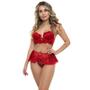 Imagem de Conjunto Rendado Vermelho Sepie 14318 com Saia