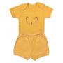 Imagem de Conjunto Roupa Bebê Menina Body Gatinha e Short Tapa Fralda Infantil