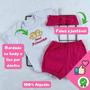 Imagem de Conjunto Roupa Bebê Menina Mini Diva Body Manga Curta e Short Tapa Fralda Blogueirinha Verão c11361