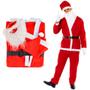 Imagem de Conjunto Roupa Papai Noel Adulto Completa Tipo Feltro Luxo 5 Itens Tamanho Universal Gorro de Natal Fantasia Natalina