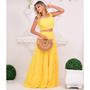 Imagem de Conjunto Saia E Blusinha No Modelo De Cropped Com Lastex Estampas Do Verão Bela 