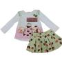 Imagem de Conjunto saia/short  blusa infantil inverno Mon Sucrê verde