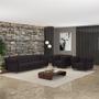 Imagem de Conjunto Sala de Estar 1 Sofá Living 200cm e 2 Poltronas Stanford Chesterfield Pés Madeira Couro Borgonha G58 - Gran Belo