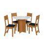 Imagem de Conjunto Sala de Jantar 1 Mesa 4 Cadeiras Malta Indekes