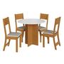 Imagem de Conjunto Sala de Jantar 1 Mesa Tampo MDF Redondo 4 Cadeiras Malta
