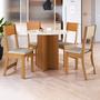 Imagem de Conjunto Sala de Jantar 1 Mesa Tampo MDF Redondo 4 Cadeiras Malta