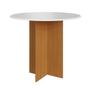 Imagem de Conjunto Sala de Jantar 1 Mesa Tampo MDF Redondo 4 Cadeiras Malta
