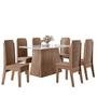 Imagem de Conjunto Sala de Jantar 135x90cm Tampo Vidro/MDF com 6 Cadeiras Torre Liz