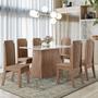Imagem de Conjunto Sala de Jantar 135x90cm Tampo Vidro/MDF com 6 Cadeiras Torre Liz