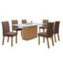 Imagem de Conjunto Sala de Jantar 170cm Tampo MDF com 6 Cadeiras Apogeu Luar