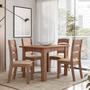 Imagem de Conjunto Sala de Jantar 4 Cadeiras com Mesa 1,10m Mali Amêndoa