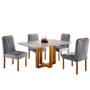Conjunto Sala de Jantar 4 Lugares em Madeira Maciça Mesa Lisy e Cadeiras Veludo Móveis Mundial Imagem de Conjunto Sala de Jantar 4 Lugares em Madeira Maciça Mesa Lisy e Cadeiras Veludo Móveis Mundial