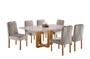 Imagem de Conjunto Sala de Jantar 6 Lugares Mesa e Cadeiras Madeira Maciça e Tampo Com Vidro