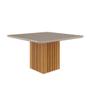 Imagem de Conjunto Sala de Jantar Ana 130X130 Tampo MDF/Vidro 8 Cadeiras Paola Cimol Nature/Off White/Joli