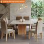 Imagem de Conjunto Sala de Jantar Ana 130X130 Tampo MDF/Vidro 8 Cadeiras Paola Cimol Nature/Off White/Joli