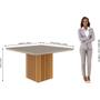 Imagem de Conjunto Sala de Jantar Ana 130X130 Tampo MDF/Vidro 8 Cadeiras Paola Cimol Nature/Off White/Joli