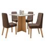 Imagem de Conjunto Sala de Jantar com 4 Cadeiras Tampo MDF com Vidro Quadrado Luar