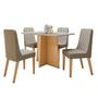Imagem de Conjunto Sala de Jantar com 4 Cadeiras Tampo MDF com Vidro Retangular