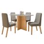 Imagem de Conjunto Sala de Jantar com 4 Cadeiras Tampo MDF com Vidro Retangular