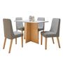 Imagem de Conjunto Sala de Jantar com 4 Cadeiras Tampo Retangular em MDF Luar