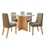 Imagem de Conjunto Sala de Jantar com 4 Cadeiras Tampo Retangular em MDF Luar