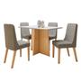 Imagem de Conjunto Sala de Jantar com 4 Cadeiras Tampo Retangular em MDF Luar