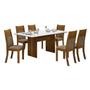 Imagem de Conjunto Sala de Jantar Completa com Mesa Tampo Vidro, 6 Cadeiras e Aparador Florença Leifer