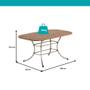 Imagem de Conjunto Sala de Jantar Egeu com Mesa e 6 Cadeiras Prata/Marrom Carraro