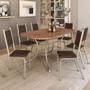 Imagem de Conjunto Sala de Jantar Egeu com Mesa e 6 Cadeiras Prata/Marrom Carraro