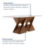 Imagem de Conjunto Sala De Jantar Genova Tampo Vidro/MDF com 6 Cadeiras Genova Smart Plus