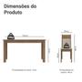 Imagem de Conjunto Sala de Jantar Havana Madesa Mesa Tampo de Madeira com 4 Cadeiras