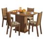 Imagem de Conjunto Sala de Jantar Lexy Madesa Mesa Tampo de Madeira com 4 Cadeiras